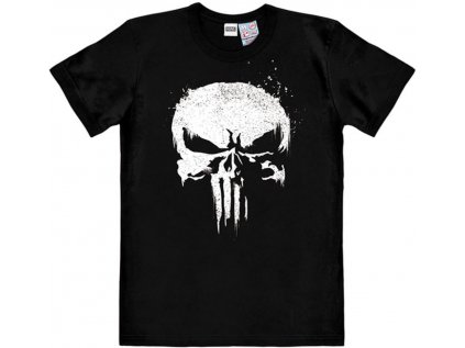 TRIČKO PÁNSKÉ|PUNISHER  TV SKULL MARVEL|ČERNÉ|EASY FIT