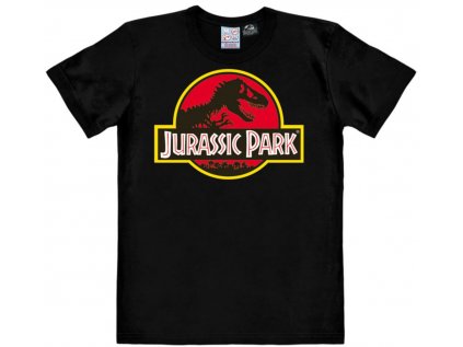 TRIČKO DÁMSKÉ|JURASSIC PARK  LOGO|ČERNÉ