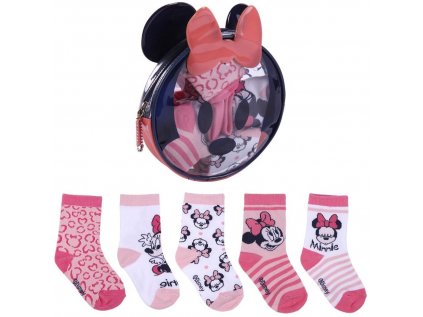 PONOŽKY DĚTSKÉ|SET 5 PÁRŮ  MINNIE MOUSE|PINK