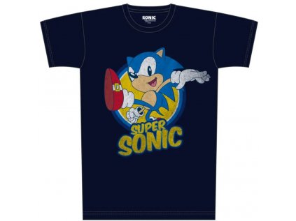 TRIČKO PÁNSKÉ|SONIC THE HEDHEHOG  SUPER SONIC|ČERNÉ