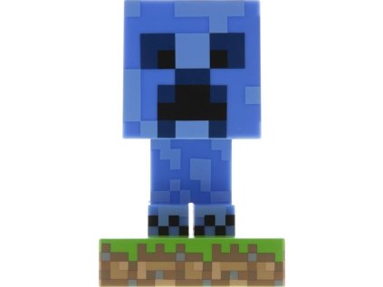 FIGURKA SVÍTÍCÍ|MINECRAFT  CREEPER ICON|VÝŠKA 10 cm|MODRÝ