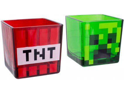 SKLENICE SKLO|MINECRAFT  350 ml|CREEPER AND TNT