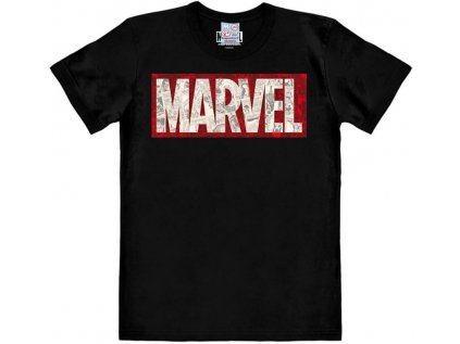 TRIČKO PÁNSKÉ|MARVEL  COMIC BLOCK LOGO|ČERNÉ