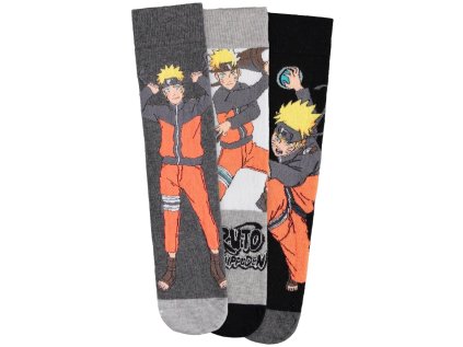 PONOŽKY PÁNSKÉ|BALENÍ 3 PÁRŮ  NARUTO|NARUTO UZUMAKI|EU 43-46