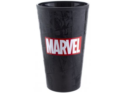 SKLENICE SKLO ČERNÉ|MARVEL  400 ml|LOGO