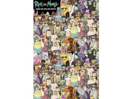 PLAKÁT 61 x 91,5 cm  RICK AND MORTY|WHERE'S RICK