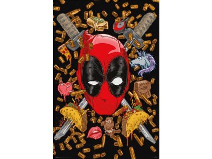 PLAKÁT 61 x 91,5 cm|MARVEL|DEADPOOL  BULLETS AND CHIMICHANGAS