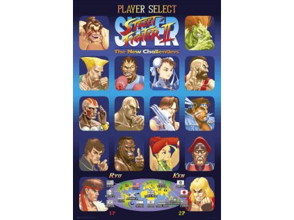 PLAKÁT 61 x 91,5 cm|STREET FIGHTER  PLAYER SELECT