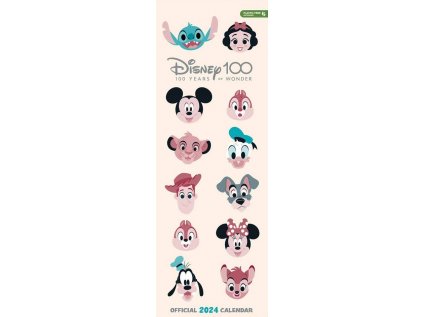 KALENDÁŘ 2024 SLIM|DISNEY  100 YEARS OF WONDER (14,9 x 42 cm)