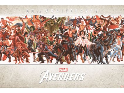 PLAKÁT 61 x 91,5 cm  MARVEL|AVENGERS|60TH ANNIVERSARY