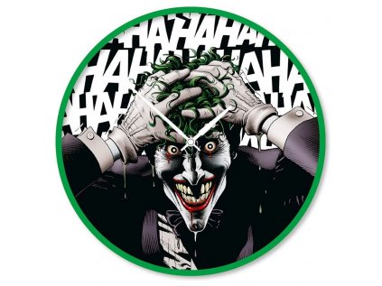 HODINY NÁSTĚNNÉ|DC COMICS|JOKER  HAHAHA FACE|PRŮMĚR 25 cm