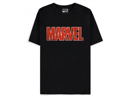 TRIČKO PÁNSKÉ|MARVEL  VINTAGE LOGO|ČERNÉ