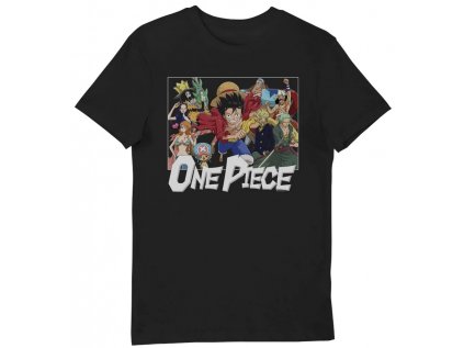 TRIČKO PÁNSKÉ|ONE PIECE  TEAM AND LOGO|ČERNÉ