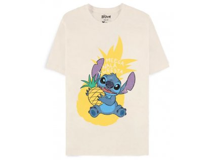 TRIČKO PÁNSKÉ|DISNEY|LILO & STITCH  PINEAPPLE STITCH|BÉŽOVÉ