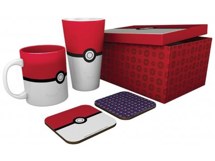 DÁRKOVÝ SET|POKÉMON|POKÉBALL  SKLENICE 500 ml|HRNEK 300 ml|TÁCKY