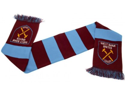 ŠÁLA PLETENÁ|WEST HAM UNITED FC  STRIPES AND CREST|132 x 19 cm