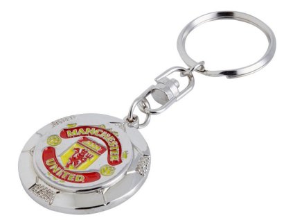PŘÍVĚSEK NA KLÍČE|MANCHESTER UNITED  3,5 x 3,5 cm|SILVER BALL WITH CREST