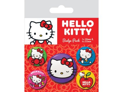 PLACKA|ODZNAKY|SET 5 KUSŮ  HELLO KITTY|POSES (25 mm|38 mm)