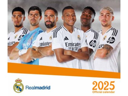 KALENDÁŘ 2025 STOLNÍ|FOTBAL  FC REAL MADRID POTTER (20 x 17 cm)