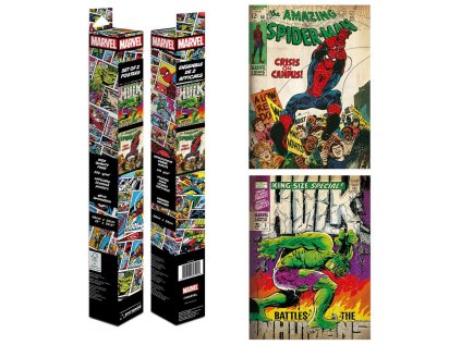 PLAKÁT 38 x 52 cm|SET 2 KUSŮ  MARVEL COMICS|SPIDERMAN AND HULK