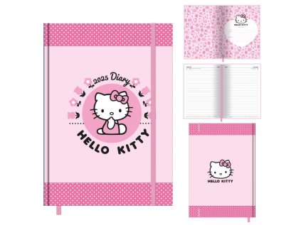 DIÁŘ 2025|HELLO KITTY  DENNÍ DIÁŘ|14 x 21 cm