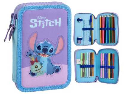 POUZDRO ŠKOLNÍ|DISNEY|LILO & STITCH  DVOJDÍLNÉ|29 POLOŽEK|13 x 20 x 5 cm
