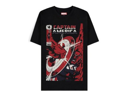 TRIČKO PÁNSKÉ|MARVEL  CAPTAIN AMERICA|ACTION|ČERNÁ