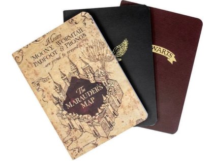 BLOK|ZÁPISNÍK A6|SET 3 KUSŮ  HARRY POTTER|ICONS & MAPS