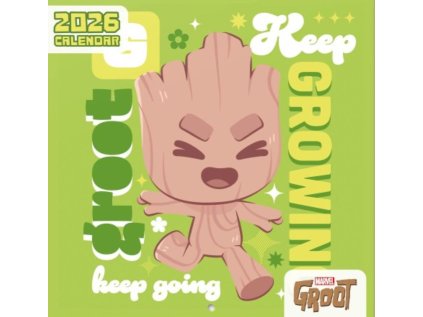 KALENDÁŘ 2026|KOMIKS  I AM GROOT (30 x 30|60 cm) SQ
