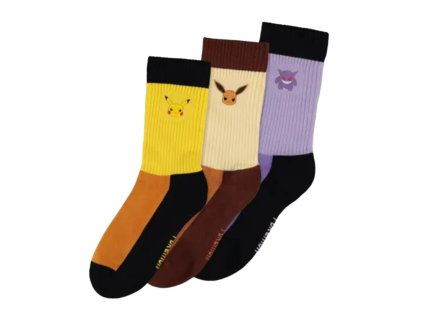PONOŽKY PÁNSKÉ|SET 3 PÁRŮ|POKÉMON (Velikost EU 35-38)