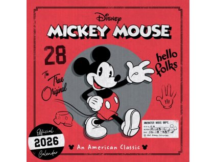 KALENDÁŘ 2026|DĚTSKÝ  MICKEY MOUSE (30,5 x 30,5|61 cm) SQ