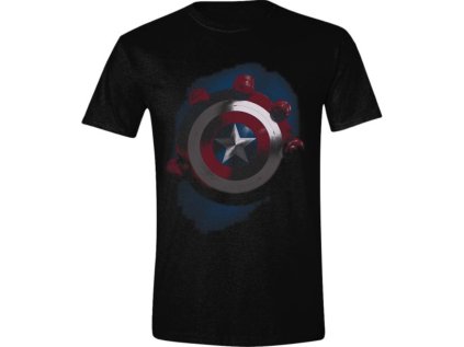 TRIČKO PÁNSKÉ|MARVEL  CAPTAIN AMERICA|SHIELD|ČERNÉ