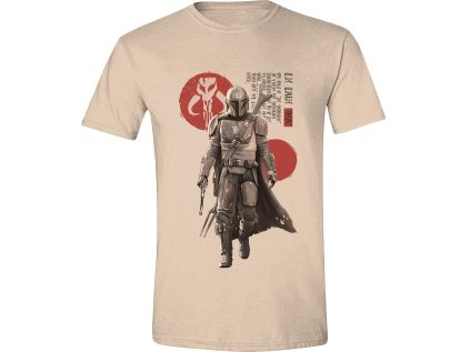 TRIČKO PÁNSKÉ|STAR WARS  MANDALORIAN|SCRIPT|BÉŽOVÉ