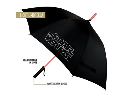 DEŠTNÍK MANUÁLNÍ|STAR WARS  LOGO|SVÍTÍCÍ|PRŮMĚR 97 cm