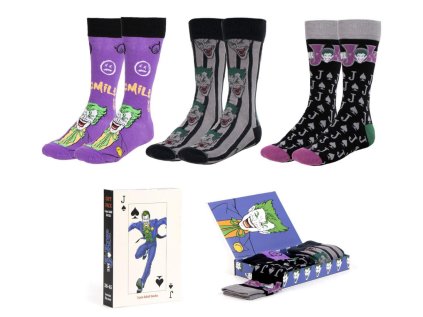 PONOŽKY PÁNSKÉ|SET 3 PÁRŮ|DC COMICS  BATMAN|JOKER|VELIKOST EU 38-45