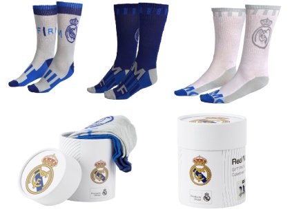 PONOŽKY PÁNSKÉ|SET 3 PÁRŮ  REAL MADRID FC|VELIKOST EU 38-45