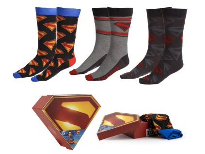 PONOŽKY PÁNSKÉ|SET 3 PÁRŮ|DC COMICS  SUPERMAN|VELIKOST EU 38-45
