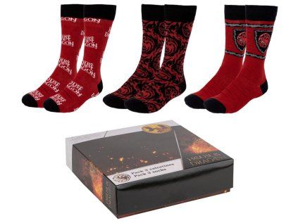 PONOŽKY PÁNSKÉ|SET 3 PÁRŮ  HOUSE OF DRAGON|VELIKOST (EU 35-41)
