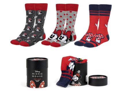 PONOŽKY DÁMSKÉ|SET 3 PÁRŮ|DISNEY  MINNIE MOUSE|VELIKOST (EU 36-43)
