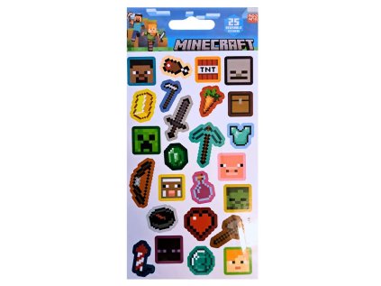 SAMOLEPKY|SET 25 KUSŮ|MINECRAFT  ICONS FROM GAME|10 x 20 x 0,2 cm