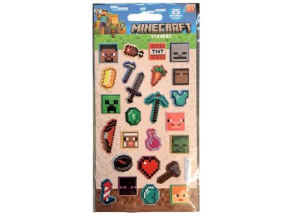 SAMOLEPKY|PĚNOVÉ|25 KUSŮ|MINECRAFT  ICONS FROM GAME|10 x 20 x 0,4 cm