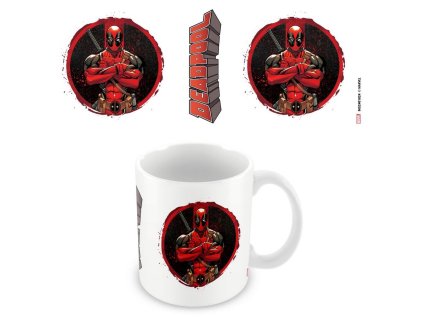 HRNEK KERAMICKÝ|MARVEL|DEADPOOL  315 ml|POSE IN LOGO|BÍLÝ
