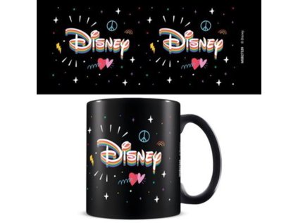 HRNEK KERAMICKÝ|DISNEY  315 ml|RAINBOW LOGO WITH HEARTS