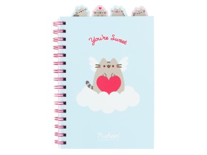 BLOK|ZÁPISNÍK A5|KROUŽKOVÁ VAZBA  PUSHEEN|PURFECT LOVE|14,8 x 21 cm