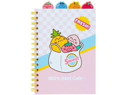 BLOK|ZÁPISNÍK A5|KROUŽKOVÁ VAZBA  PUSHEEN|FRUITS|14,8 x 21 cm
