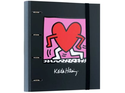 KROUŽKOVÝ POŘADAČ|KEITH HARING  HEART|28 x 32 x 4 cm
