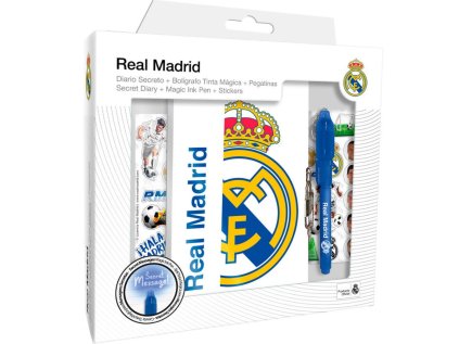 BLOK|ZÁPISNÍK SET3|REAL MADRID FC  BLOK-SVÍTÍCÍ PROPISKA-SAMOLEPKY