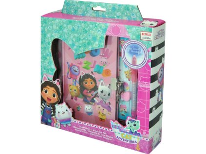 BLOK|ZÁPISNÍK SET3|GABBYS DOLLHOUSE  BLOK-SVÍTÍCÍ PROPISKA-SAMOLEPKY