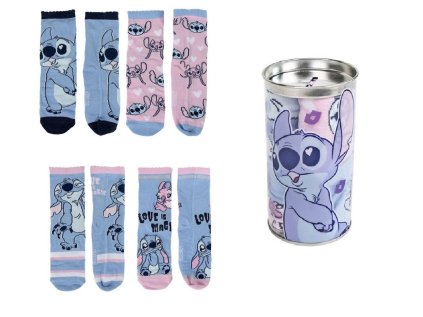 PONOŽKY DĚTSKÉ|SET 4 PÁRŮ|DISNEY  LILO & STITCH|VELIKOST (EU 27-30)