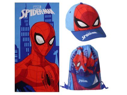 RUČNÍK OSUŠKA SET3|MARVEL  SPIDERMAN|RUČNÍK-GYM BAG-KŠILTOVKA